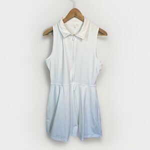 Travis Mathew Women Move Half Zip Sleeveless Active Tennis Golf Dress L White